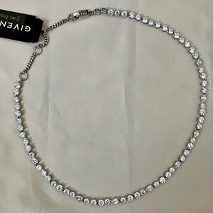 Givenchy Silver Crystal Tennis Necklace